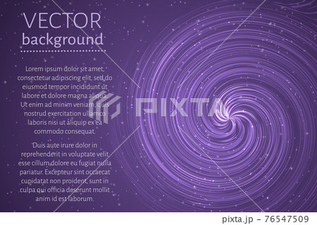 Ultra violet wavy space background. Glowing spiral cosmic banner with sample text . Futuristic vector illustration. Easy to edit design template. Ultra violet wavy space background. Glowing spiral cosmic banner with sample text . Futuristic vector illustration. Easy to edit design template. 76547509