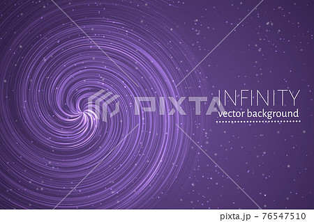 Ultra violet wavy space background. Glowing spiral cosmic banner. Infinity vector illustration. Easy to edit design template. Ultra violet wavy space background. Glowing spiral cosmic banner. Infinity vector illustration. Easy to edit design template. 76547510