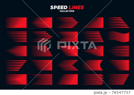 Red comic speed lines signs collection. Motion...のイラスト素材 [76547757] - PIXTA
