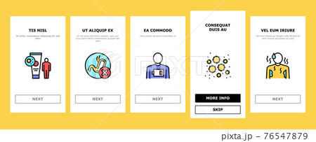 Chicken Pox Disease Onboarding Icons Set Vector 76547879