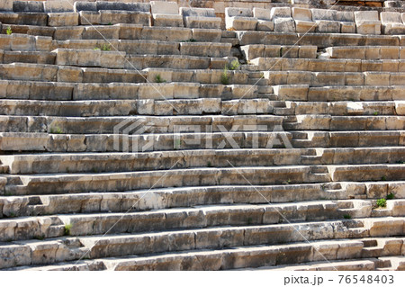 Close up of ruins of an ancient amphitheater. 76548403