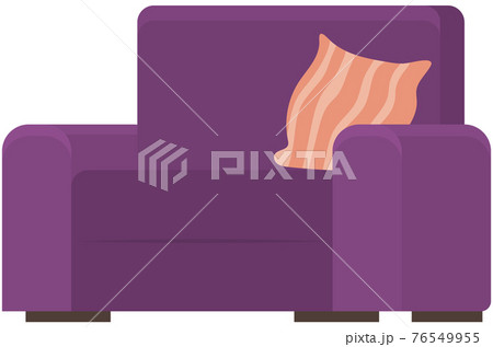 Retro lilac colored armchair. Living room furniture design concept modern home interior element Retro lilac colored armchair. Living room furniture design concept modern home interior element 76549955