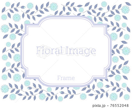 カラフルな草花のメッセージカード 背景 フレーム のイラスト素材