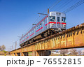 長野電鉄3500系(元営団日比谷線3000系)信濃竹原～夜間瀬間(夜間瀬川橋梁)下り 76552815