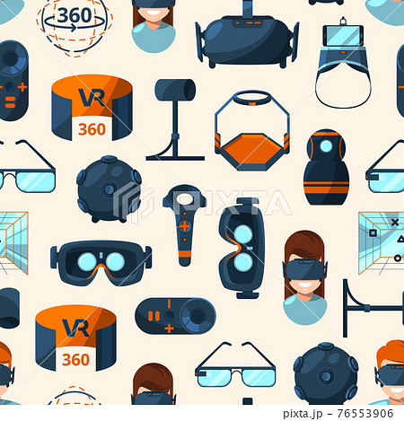 pattern or background illustration with flat style virtual reality elements 76553906
