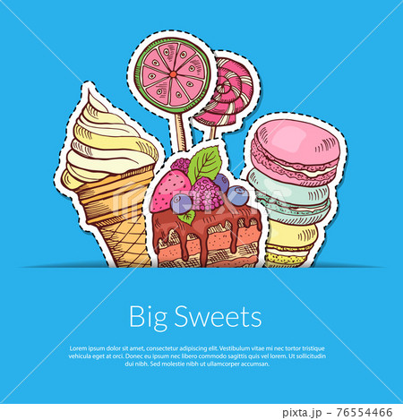 hand drawn sweets in pocket illustration 76554466