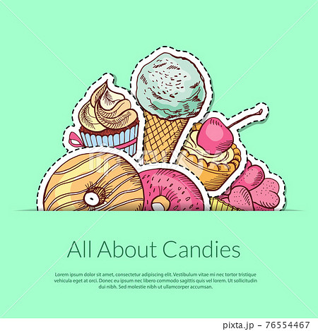 hand drawn sweets illustration 76554467