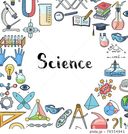 Sketched Science Or Chemistry Elementsのイラスト素材