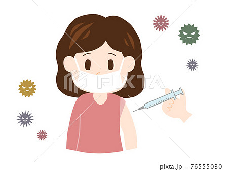 ワクチン接種 人物 シニア女性 イラスト ワクチン接種 人物 シニア女性 イラスト 76555030