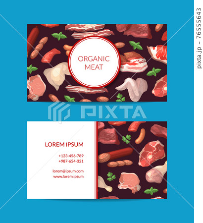 cartoon meat elements business card cartoon meat elements business card 76555643