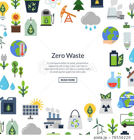background with place for text and with ecology flat icons 76556220