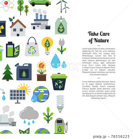 background with ecology flat icons 76556225
