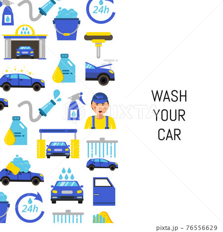 with car wash flat icons 76556629