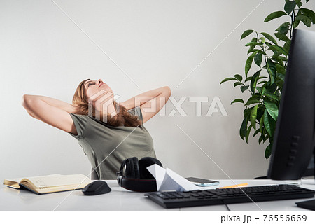 Freelancer procrastinate at home office Freelancer procrastinate at home office 76556669