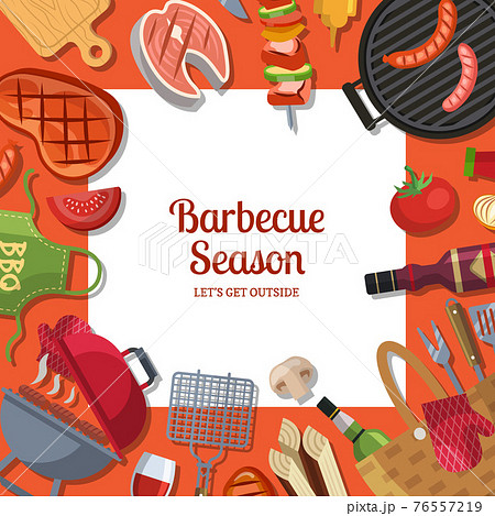 illustration with barbecue or grill cooking theme with place for text illustration with barbecue or grill cooking theme with place for text 76557219
