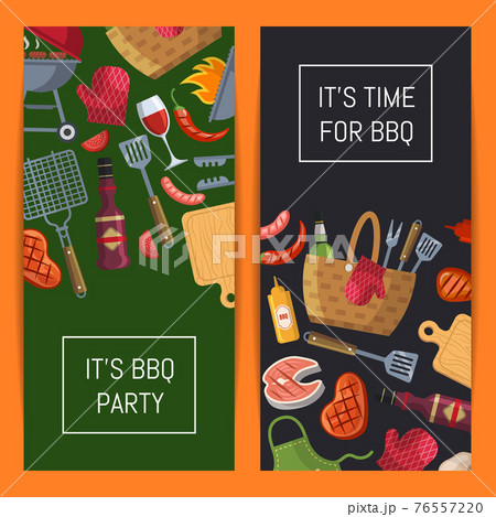 Barbecue or grill elements banner templates 76557220