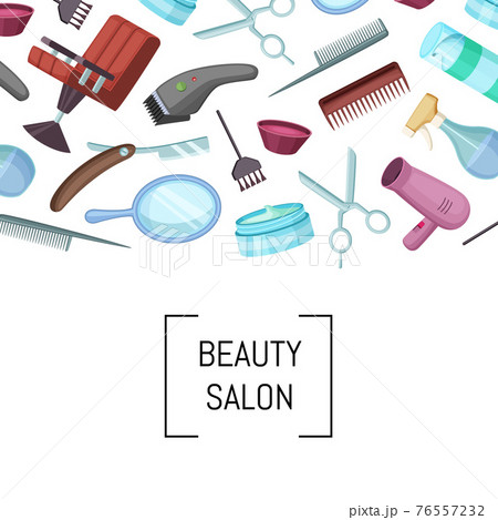 hairdresser or barber cartoon elements background 76557232