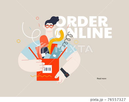 Discounts, sale, promotion, web template. Flat vector 76557327
