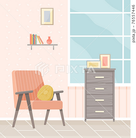 Flat design interior. Planning and arrangement of furniture in apartment. Living room. Home lifestyle. Style house 76557446