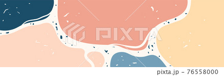 Organic shape vector banner background. Trendy abstract modern art in simple minimalist style. Terrazzo pattern illustration 76558000
