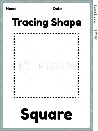 Tracing shape square worksheet for kindergarten and preschool kids for educational activities in a printable illustration Tracing shape square worksheet for kindergarten and preschool kids for educational activities in a printable illustration 76558973