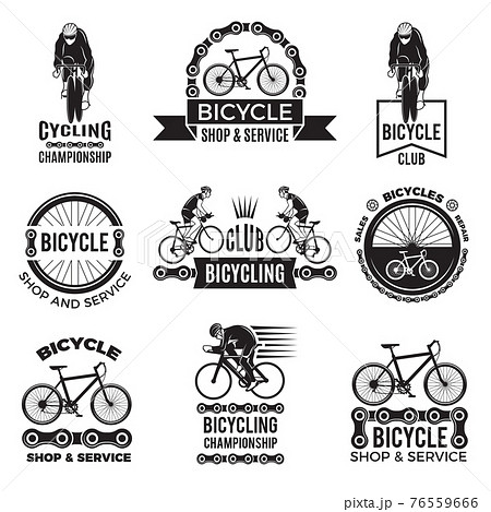 Labels set for bicycle club. Velo sport logos design 76559666
