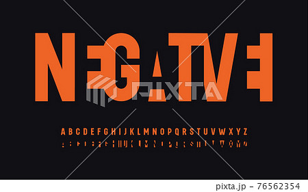 Negative Space Cut letter set, double fused together font. Modern high alphabet, contemporary narrow type for logo, monogram and headline. Vector typography design 76562354