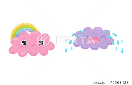 Cartoon Cloud with Different Facial Expression Vector Set Cartoon Cloud with Different Facial Expression Vector Set 76563428