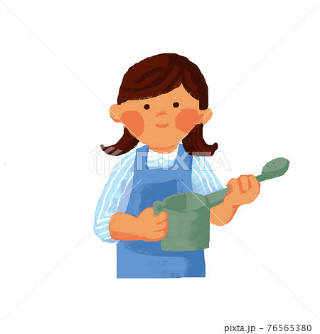 じょうろを持って立っている女性 76565380