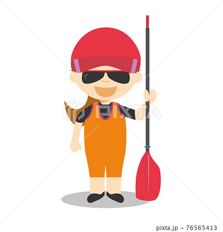 Sports cartoon vector illustrations: Rowing (female) 76565413