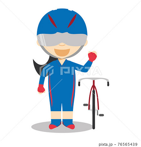 Sports cartoon vector illustrations: Track Cycling (female) 76565439