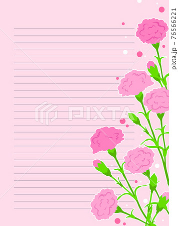カーネーションのイラストの便箋フレーム 76566221