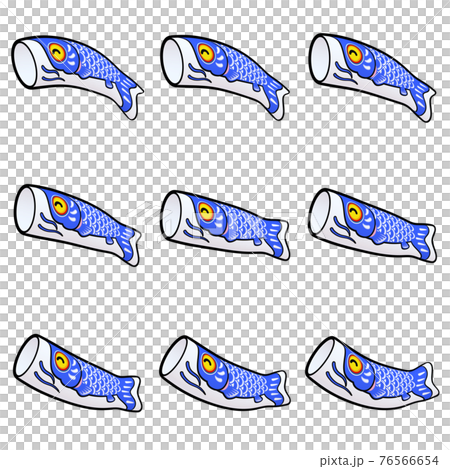 兒童節鯉魚旗插畫素材(5)線描風格藍剪收藏9件套 兒童節鯉魚旗插畫素材(5)線描風格藍剪收藏9件套 76566654
