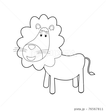 Easy Coloring Animals for Kids: Lion 76567811