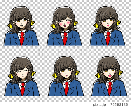 女子高生の表情6種類 76568186