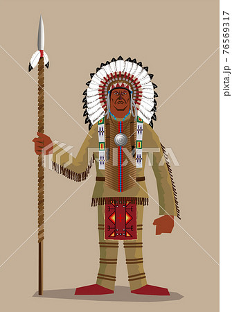 インディアンの酋長のイラスト素材