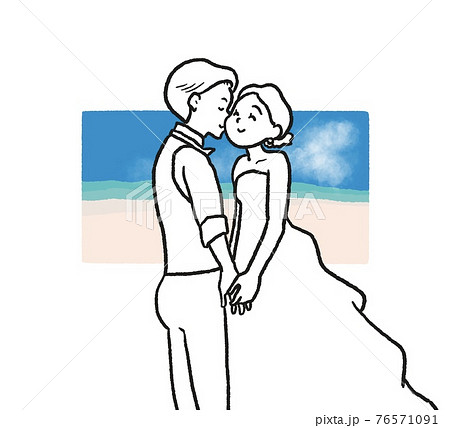 リゾートウェディングのイラスト 76571091