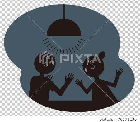 Power outage, troubled couple, couple, simple, vector, illustration cut Power outage, troubled couple, couple, simple, vector, illustration cut 76571130
