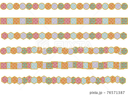 和柄飾り罫 市松のイラスト素材