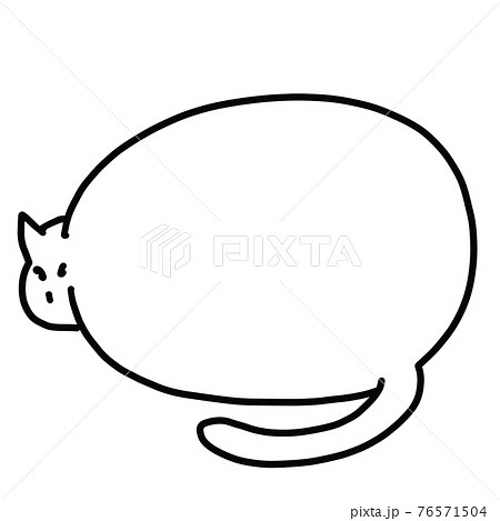 手描き風かわいい後ろ姿の猫吹き出しのイラスト素材