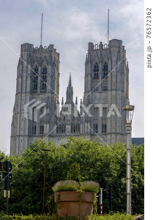 The current Cathedral of St. John the Baptist. Michael and St. Gudula XVI century in Brussels 76572362