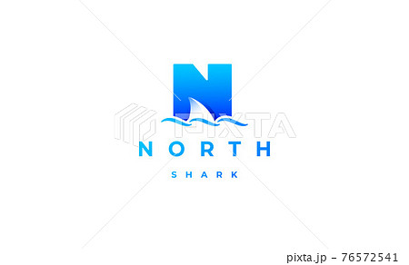Shark Logo initial N Design Vector Template Shark Logo initial N Design Vector Template 76572541