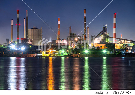 《茨城県》鹿島臨海工業地帯・工場夜景 《茨城県》鹿島臨海工業地帯・工場夜景 76572938