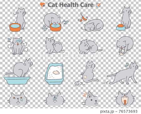 猫の体調症状イラストセット 76573693
