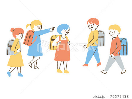 ランドセルを背負った子どもたち02 76575458