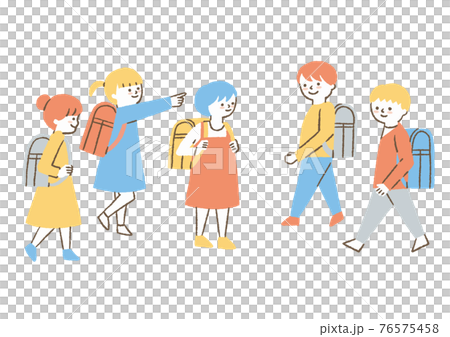 ランドセルを背負った子どもたち02 76575458