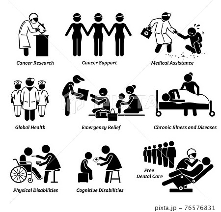 NPO nonprofit organization foundation welfare vector. Non profit group of cancer research support, medical assistance, global health, emergency relief, chronic illness, disable, and free dental care. NPO nonprofit organization foundation welfare vector. Non profit group of cancer research support, medical assistance, global health, emergency relief, chronic illness, disable, and free dental care. 76576831