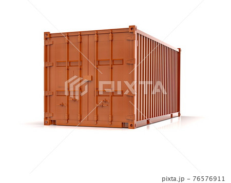 Shipping Cargo Container Twenty Feet for Logistics and Transportation on White Background 76576911
