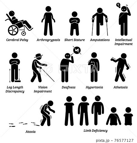 Different Type Of Disabled And Handicapped のイラスト素材
