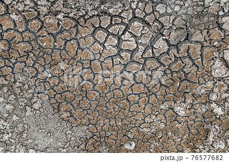 A barren land that is shattered for background and textured. 76577682